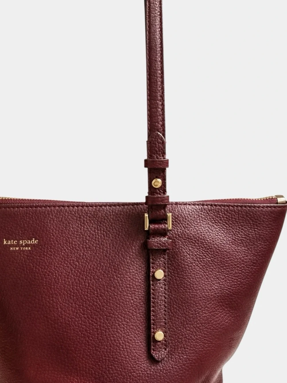 Kate Spade Polly Cherrywood Pebbled Leather Large Tote EUC